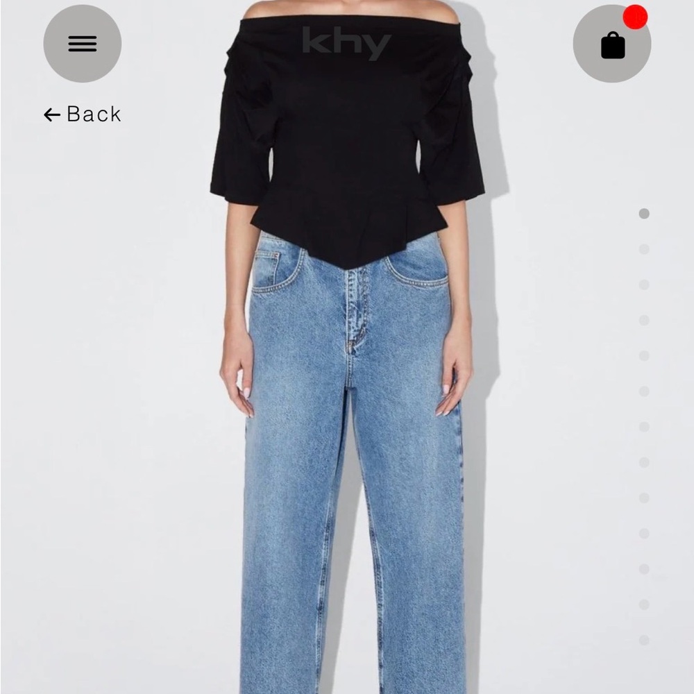 NWT Khy Black Off the Shoulder Women's Top